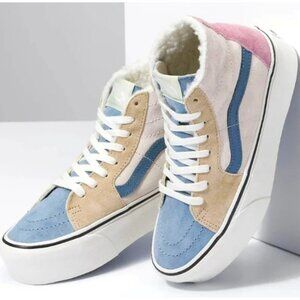 VANS Sk8 Hi Tapered Stackform Block Suede Sherpa Multi Color 8M 9.5W
